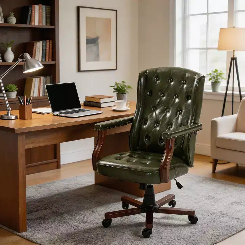 Fauteuil de bureau de direction avec dossier à oreilles et pivotant pour le bureau à domicile