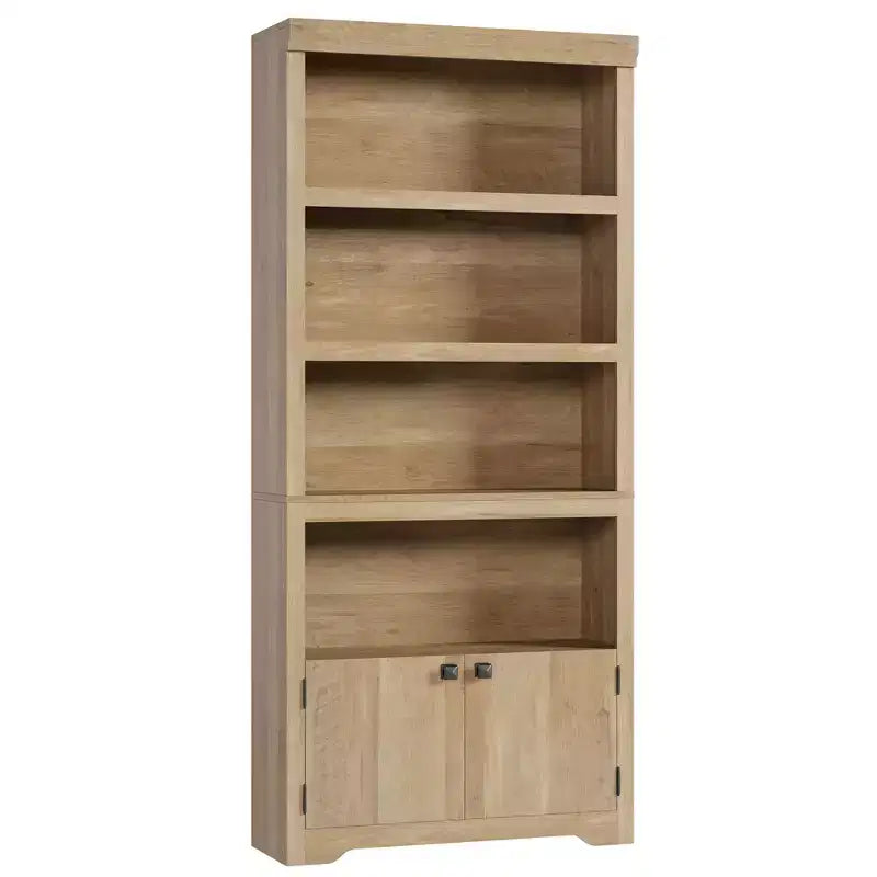 Bibliothèque de ferme à 5 niveaux avec 2 portes de rangement, étagère ouverte de 175 cm de haut avec étagères réglables pour le salon, le bureau et le télétravail