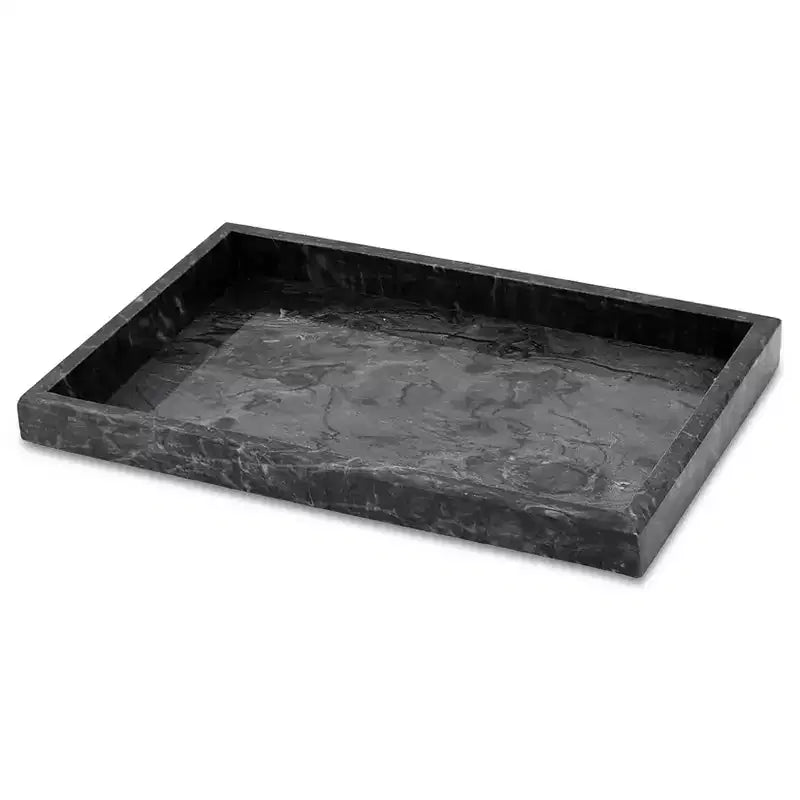 Elegant Natural Marble Jewelry Tray Organizer, Mom's Day Gift Genuine Marble Stone Tray for Vanity Bathroom Home Decor