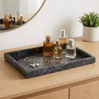 Élégant plateau de rangement à bijoux en marbre naturel, cadeau fête des mères, plateau en marbre véritable pour coiffeuse, salle de bain, décoration intérieure
