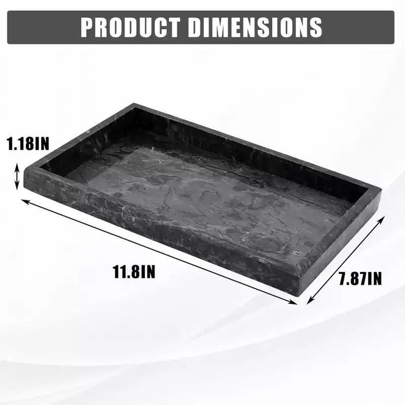 Élégant plateau de rangement à bijoux en marbre naturel, cadeau fête des mères, plateau en marbre véritable pour coiffeuse, salle de bain, décoration intérieure