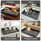 Élégant plateau de rangement à bijoux en marbre naturel, cadeau fête des mères, plateau en marbre véritable pour coiffeuse, salle de bain, décoration intérieure