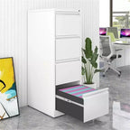 Meuble de classement à 4 tiroirs avec serrure, armoires de classement robustes pour dossiers de format lettre/legal/A4/F4, armoire de rangement en métal autonome pour la maison, le bureau