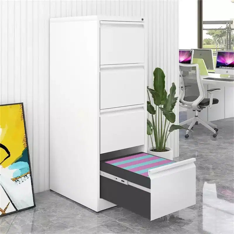 Meuble de classement à 4 tiroirs avec serrure, armoires de classement robustes pour dossiers de format lettre/legal/A4/F4, armoire de rangement en métal autonome pour la maison, le bureau
