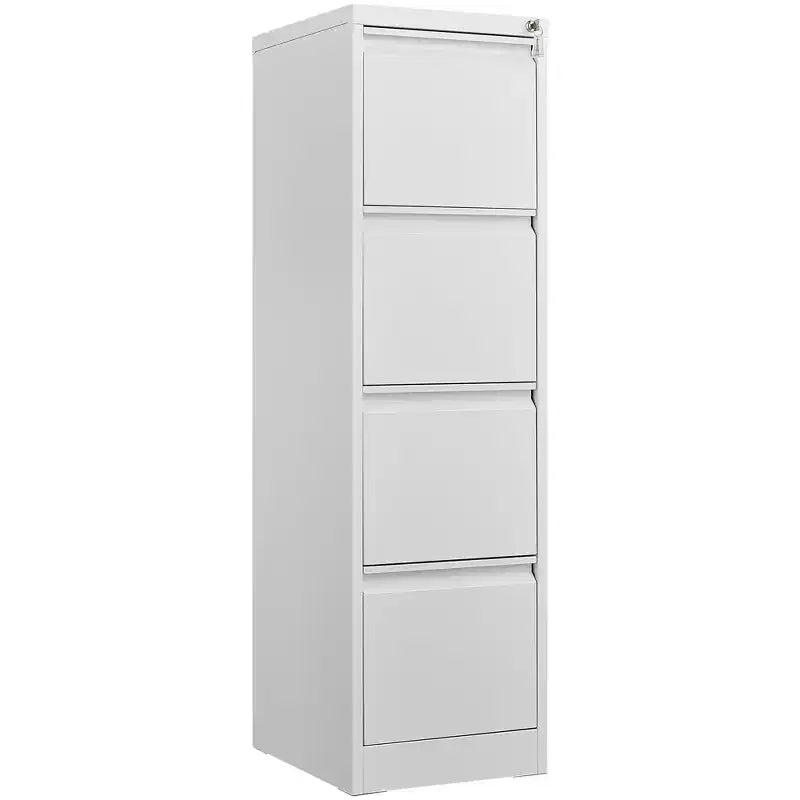 Meuble de classement à 4 tiroirs avec serrure, armoires de classement robustes pour dossiers de format lettre/legal/A4/F4, armoire de rangement en métal autonome pour la maison, le bureau