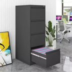 Meuble de classement à 4 tiroirs avec serrure, armoires de classement robustes pour dossiers de format lettre/legal/A4/F4, armoire de rangement en métal autonome pour la maison, le bureau