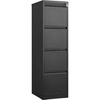 Meuble de classement à 4 tiroirs avec serrure, armoires de classement robustes pour dossiers de format lettre/legal/A4/F4, armoire de rangement en métal autonome pour la maison, le bureau