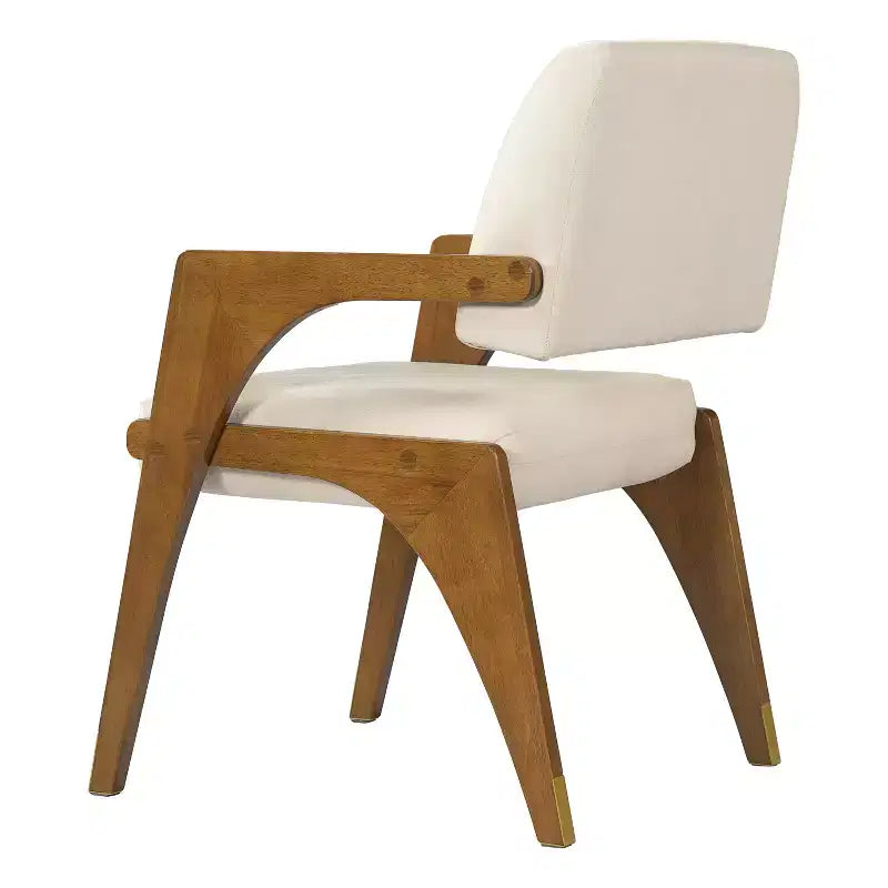 Chaise de salle à manger Christopher Knight Home mi-siècle moderne en bois d'hévéa rembourrée avec dossier
