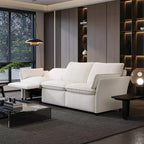 ATJafurn Canapé inclinable électrique en chenille blanche avec port de charge USB et accoudoirs coussinés, chaque siège est doté de moteurs réglables indépendamment, pour le salon