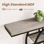 Console étroite de 55 pouces pour entrée, table de canapé rétro industrielle derrière le canapé avec cadre en fer robuste et plateau en bois pour couloir et salon