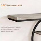 Console étroite de 55 pouces pour entrée, table de canapé rétro industrielle derrière le canapé avec cadre en fer robuste et plateau en bois pour couloir et salon