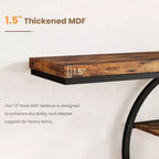 Console étroite de 55 pouces pour entrée, table de canapé rétro industrielle derrière le canapé avec cadre en fer robuste et plateau en bois pour couloir et salon