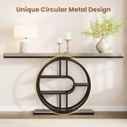 Console étroite de 55 pouces pour entrée, table de canapé rétro industrielle derrière le canapé avec cadre en fer robuste et plateau en bois pour couloir et salon