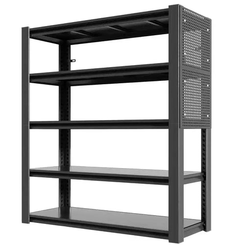 5-Tier Adjustable Heavy-Duty Storage Shelving with Pegboard, Industrial Metal Shelving Unit, Storage Rack