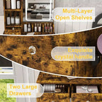 Coiffeuse avec tabouret, miroir lumineux 3 modes de couleur, support pour sèche-cheveux, prise de courant et tiroirs de rangement - ModernLuxe