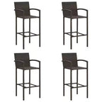 vidaXL Bar Stool Set of 2 Brown PE rattan, powder-coated steel Standard