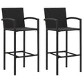 vidaXL Lot de 2 tabourets de bar en rotin PE marron, acier enduit de poudre Standard