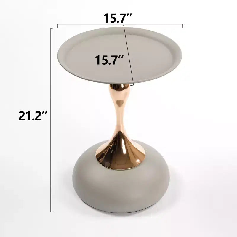 Table piédestal ronde en métal queue de sirène, table d'appoint d'appoint minimaliste moderne pour boisson Martini pour petits espaces