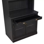 Grande bibliothèque de 211,8 cm, étagère de rangement avec étagères ouvertes, 2 portes vitrées et 1 tiroir pour salon, chambre, bureau - ModernLuxe