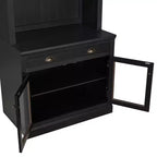 Grande bibliothèque de 211,8 cm, étagère de rangement avec étagères ouvertes, 2 portes vitrées et 1 tiroir pour salon, chambre, bureau - ModernLuxe