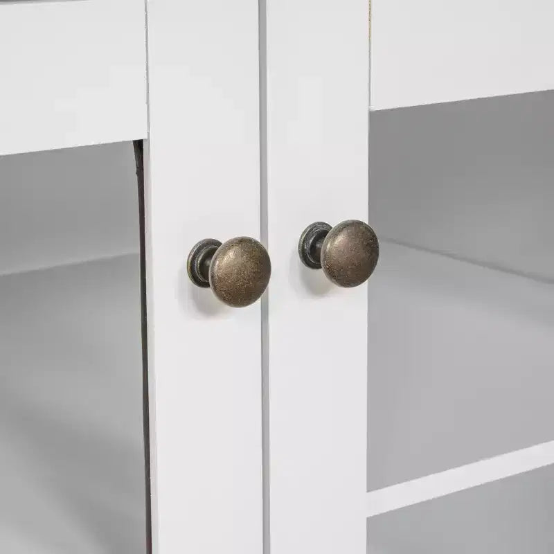 Grande bibliothèque de 211,8 cm, étagère de rangement avec étagères ouvertes, 2 portes vitrées et 1 tiroir pour salon, chambre, bureau - ModernLuxe