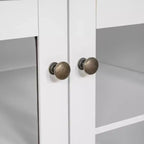 Grande bibliothèque de 211,8 cm, étagère de rangement avec étagères ouvertes, 2 portes vitrées et 1 tiroir pour salon, chambre, bureau - ModernLuxe