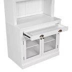 Grande bibliothèque de 211,8 cm, étagère de rangement avec étagères ouvertes, 2 portes vitrées et 1 tiroir pour salon, chambre, bureau - ModernLuxe