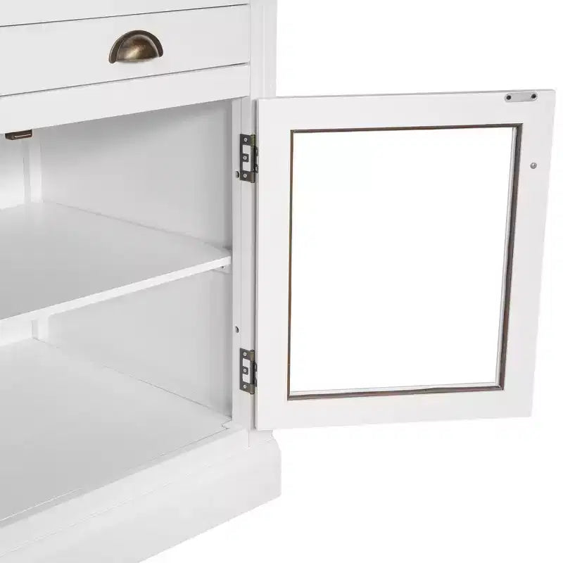 Grande bibliothèque de 211,8 cm, étagère de rangement avec étagères ouvertes, 2 portes vitrées et 1 tiroir pour salon, chambre, bureau - ModernLuxe