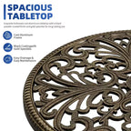 Table de bistrot en aluminium pour terrasse, table à manger d'extérieur résistante aux intempéries avec trou pour parasol, petite table d'appoint ronde pour jardin/porche/arrière-cour