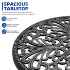 Table de bistrot en aluminium pour terrasse, table à manger d'extérieur résistante aux intempéries avec trou pour parasol, petite table d'appoint ronde pour jardin/porche/arrière-cour