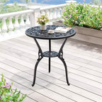 Table de bistrot en aluminium pour terrasse, table à manger d'extérieur résistante aux intempéries avec trou pour parasol, petite table d'appoint ronde pour jardin/porche/arrière-cour