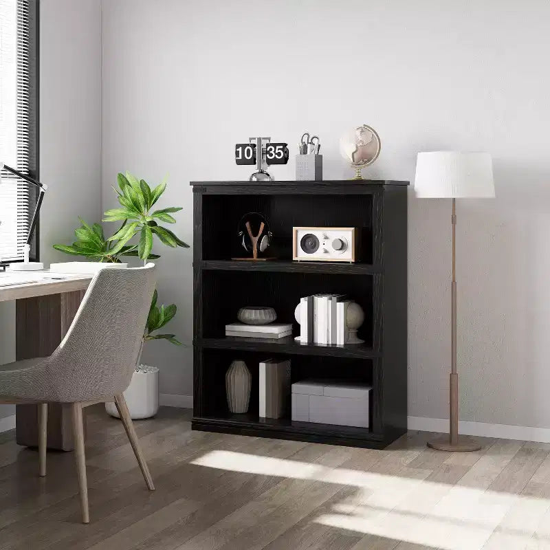 Bibliothèque en bois de ferme avec rangement, étagères ouvertes rustiques pour le bureau à domicile, le salon et la chambre, organisateur de bibliothèque en bois robuste
