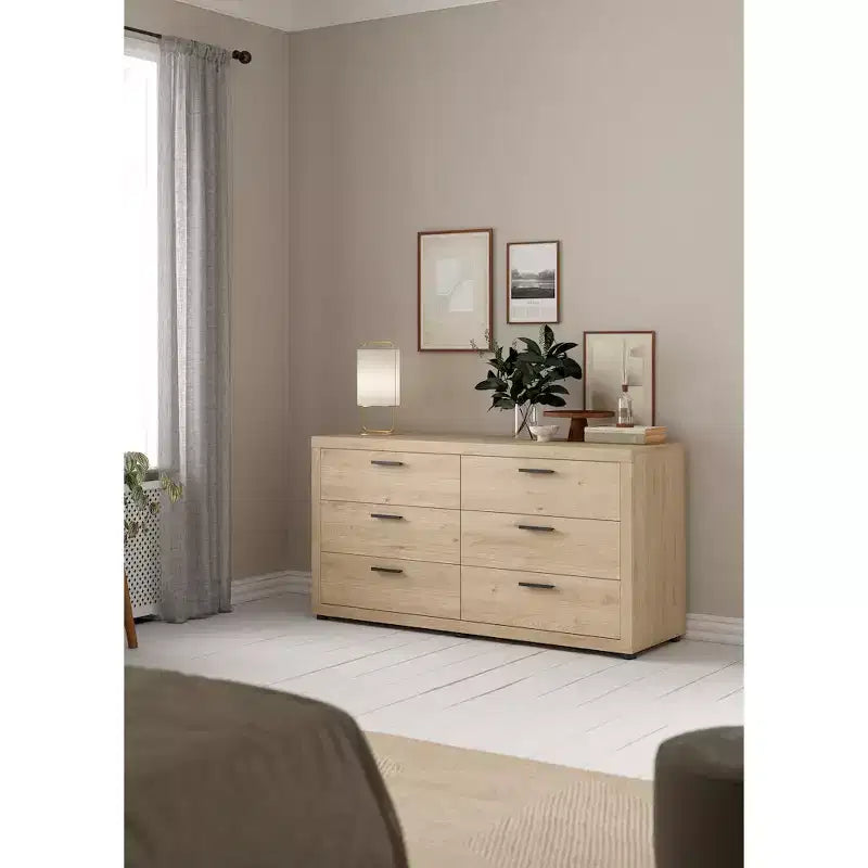 Tvilum, Commode double à 6 tiroirs Mira, Jackson Hickory