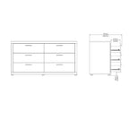 Tvilum, Commode double à 6 tiroirs Mira, Jackson Hickory