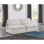Canapé modulaire en tissu texturé lin Indulge Meridian Furniture