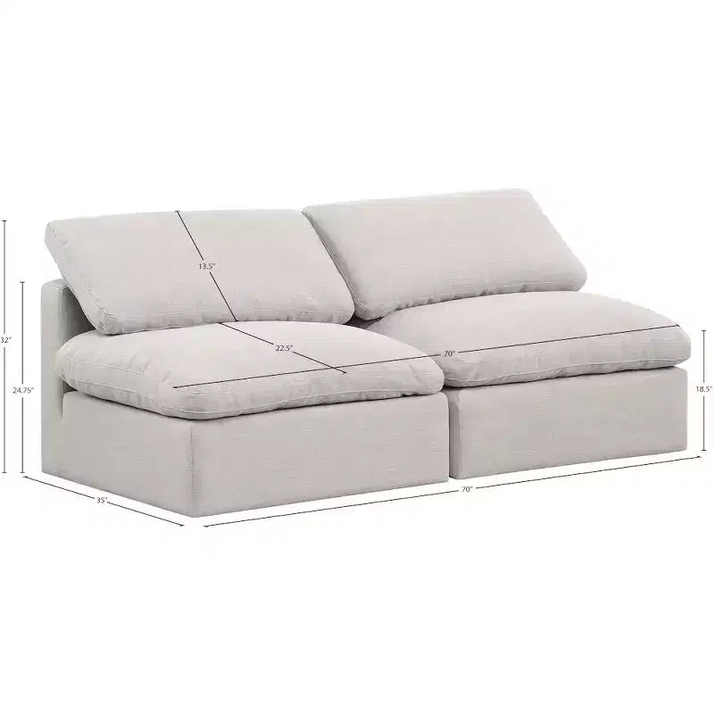 Canapé modulaire en tissu texturé lin Indulge Meridian Furniture