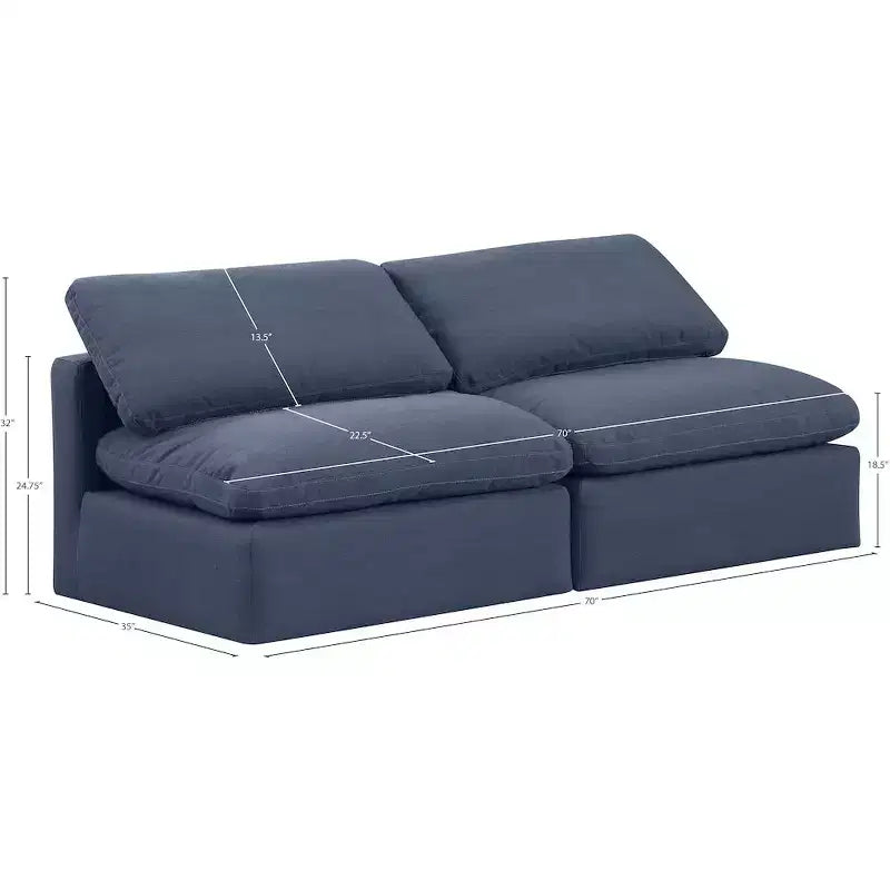 Canapé modulaire en tissu texturé lin Indulge Meridian Furniture