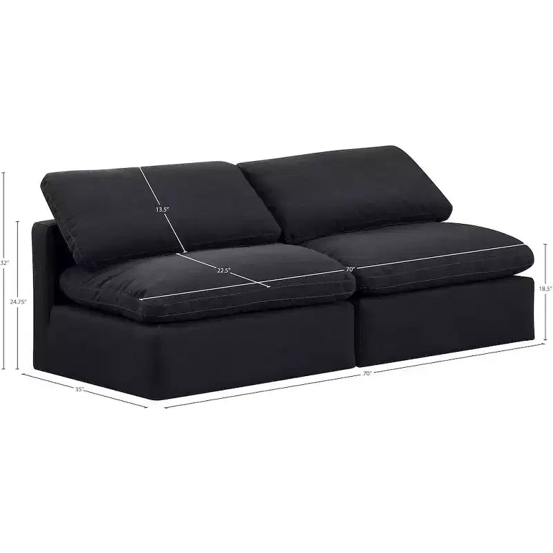 Canapé modulaire en tissu texturé lin Indulge Meridian Furniture