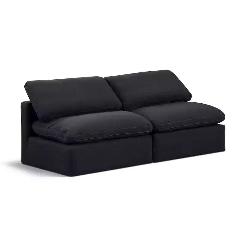 Meridian Furniture Indulge Linen Textured Fabric Modular Sofa