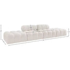 Meridian Furniture Ames Canapé Modulable 4 Pièces Rembourré en Tissu Bouclé 136