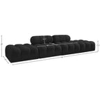 Meridian Furniture Ames Canapé Modulable 4 Pièces Rembourré en Tissu Bouclé 136