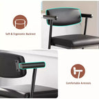 Lot de 4 tabourets de bar avec accoudoirs, hauteur de 66 cm, tabourets de bar modernes en métal avec dossier et repose-pieds, siège large pour îlot de cuisine, montage facile