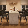 Bar Stools Set of 4 with Arms, 26 Counter Height, Modern Metal Barstools with Back & Footrest, Wide Seat for Kitchen Island Easy Assembly