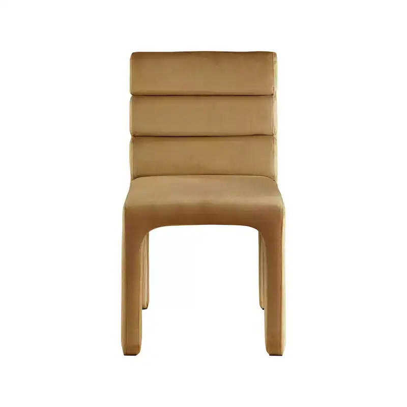 Chaise de salle à manger Meridian Furniture Kai en velours couleur selle, lot de 2