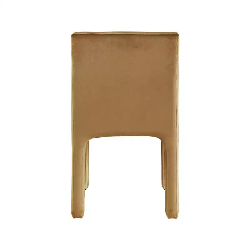 Chaise de salle à manger Meridian Furniture Kai en velours couleur selle, lot de 2