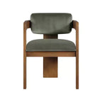 Chaise de salle à manger en velours vert Sacha de Meridian Furniture, lot de 2