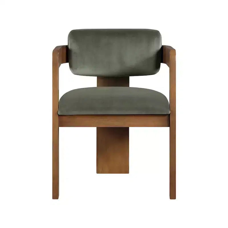 Chaise de salle à manger en velours vert Sacha de Meridian Furniture, lot de 2