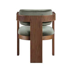 Chaise de salle à manger en velours vert Sacha de Meridian Furniture, lot de 2