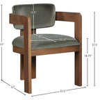 Chaise de salle à manger en velours vert Sacha de Meridian Furniture, lot de 2