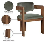 Chaise de salle à manger en velours vert Sacha de Meridian Furniture, lot de 2